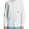 Camicia a righe oxford bianco/celeste