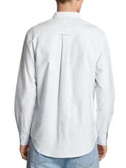 Camicia a righe oxford bianco/celeste
