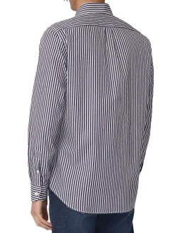 Camicia a righe verticali blu