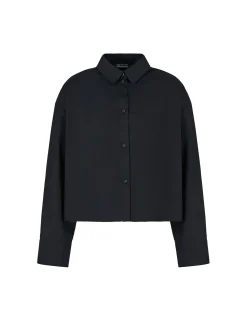 Camicia con dettaglio plissettato posteriore nero
