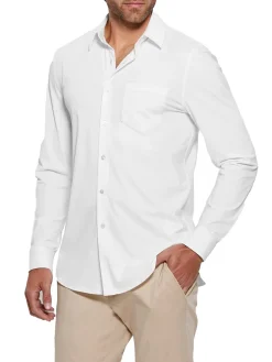 Camicia con tasca frontale bianco