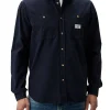 Camicia con tasche a manica lunga blu