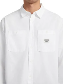 Camicia con tasche a manica lunga bianco