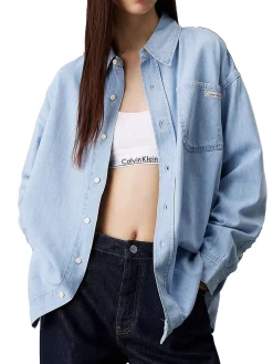 Camicia di jeans oversize denim chiaro