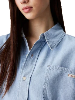 Camicia di jeans oversize denim chiaro