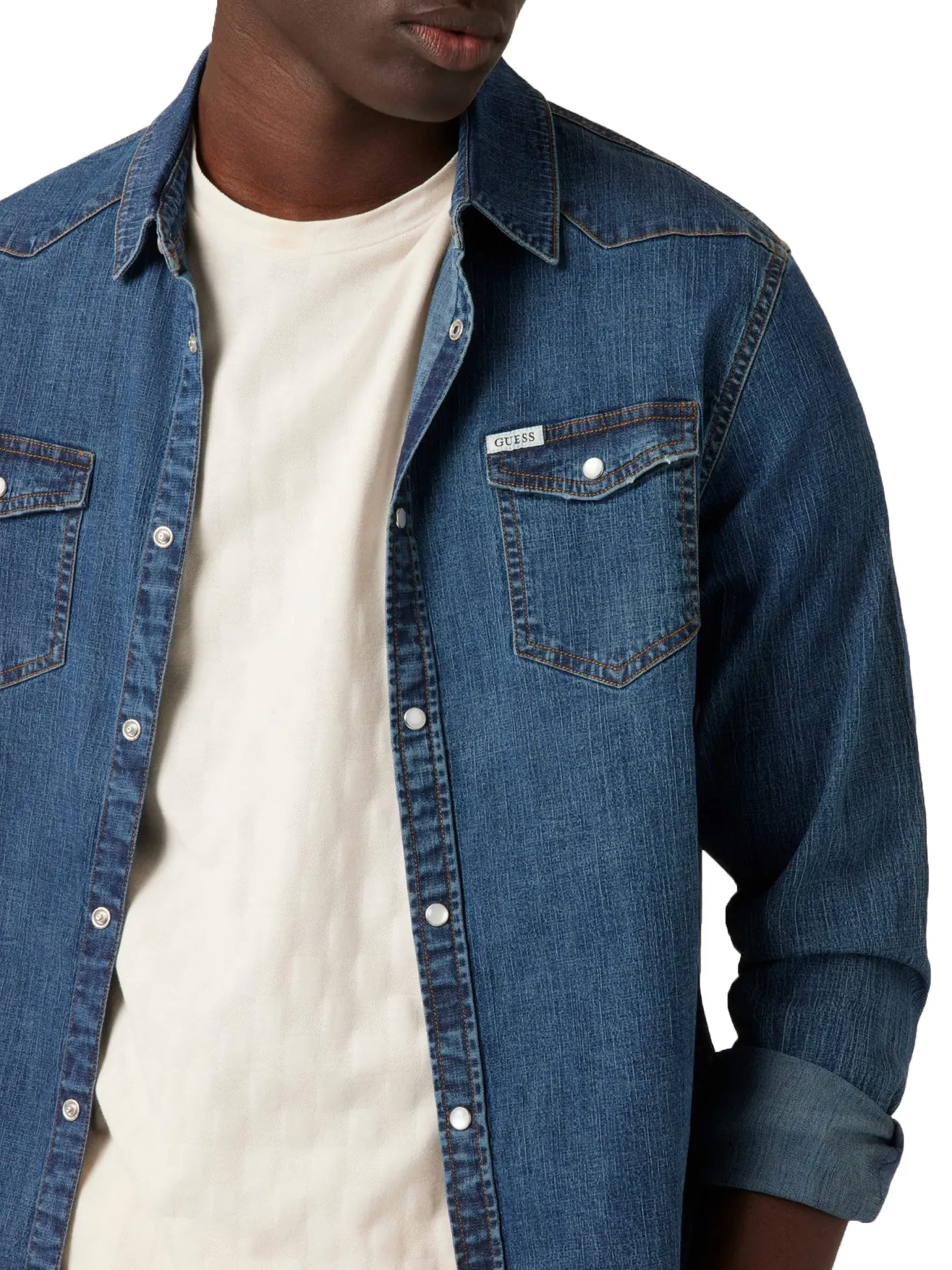 Camicia di jeans slim fit in denim blu