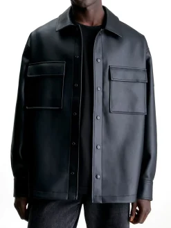 Camicia in ecopelle nero