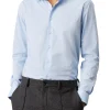 Camicia in popeline elasticizzato celeste