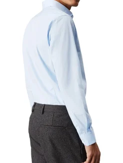 Camicia in popeline elasticizzato celeste