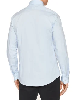 Camicia in popeline slim celeste