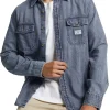 Camicia jeans regular a manica lunga denim medio