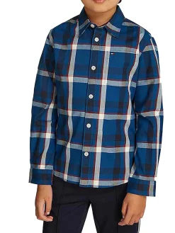 Camicia Kids fantasia check blu