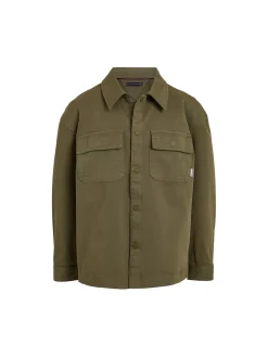 Camicia Kids overshirt con tasconi verde
