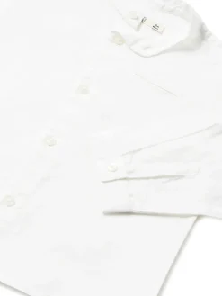 Camicia lino collo coreana neonato bianco