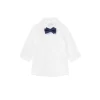 Camicia manica lunga con papillon bianco