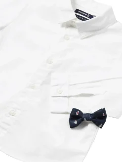 Camicia manica lunga con papillon bianco