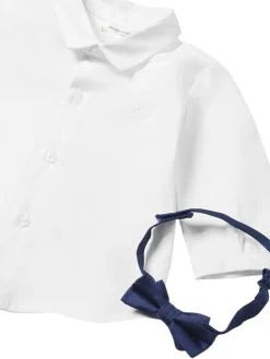 Camicia manica lunga con papillon bianco
