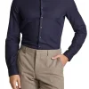 Camicia manica lunga contrast collar twill blu