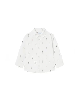 Camicia manica lunga in cotone fantasia orsi