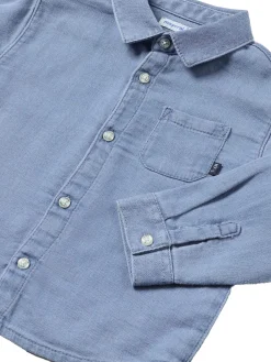 Camicia manica lunga in jeans denim medio