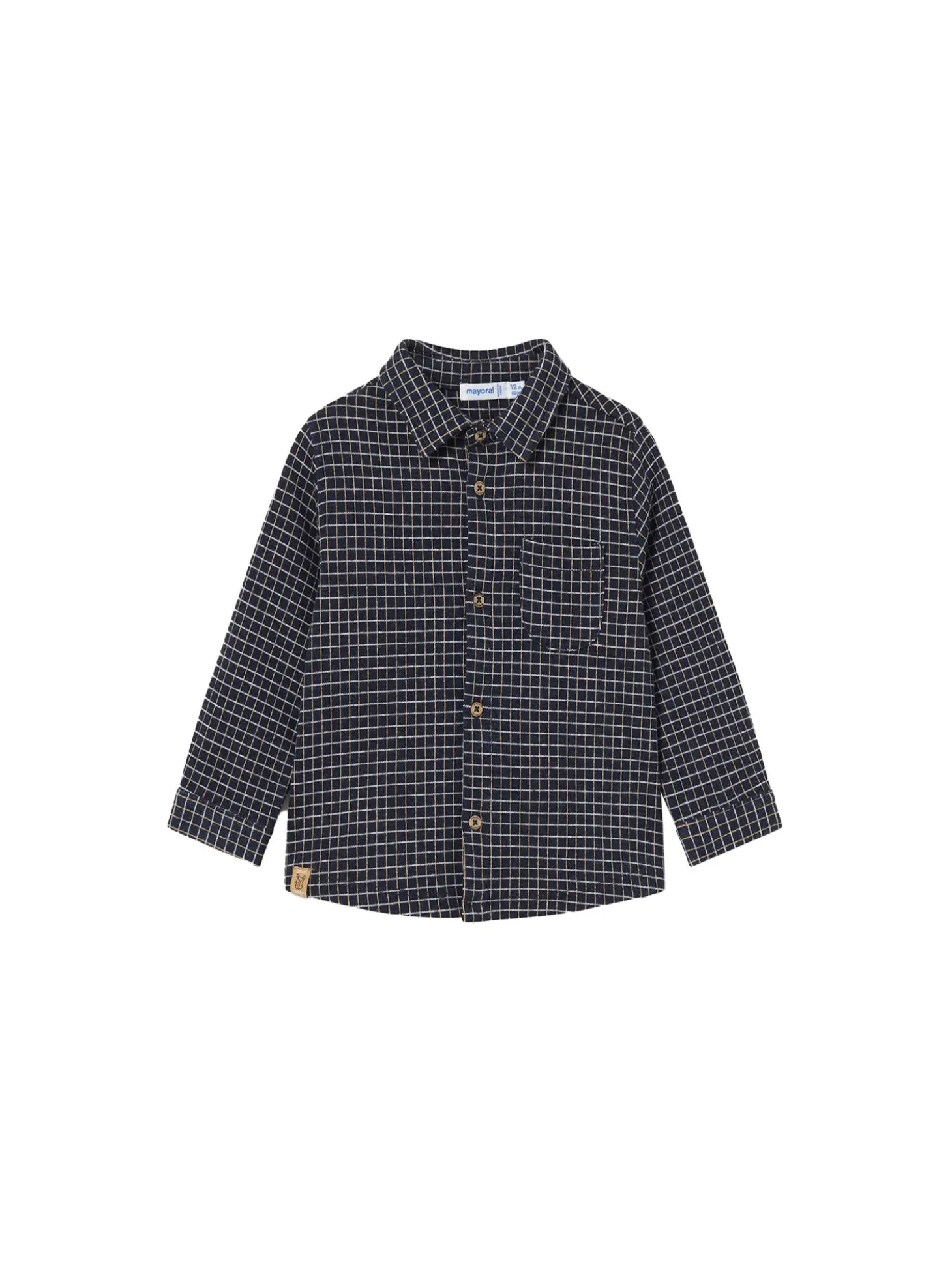 Camicia manica lunga jacquard blu