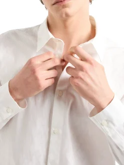 Camicia manica lunga logo all over bianco
