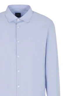 Camicia manica lunga micro dots celeste