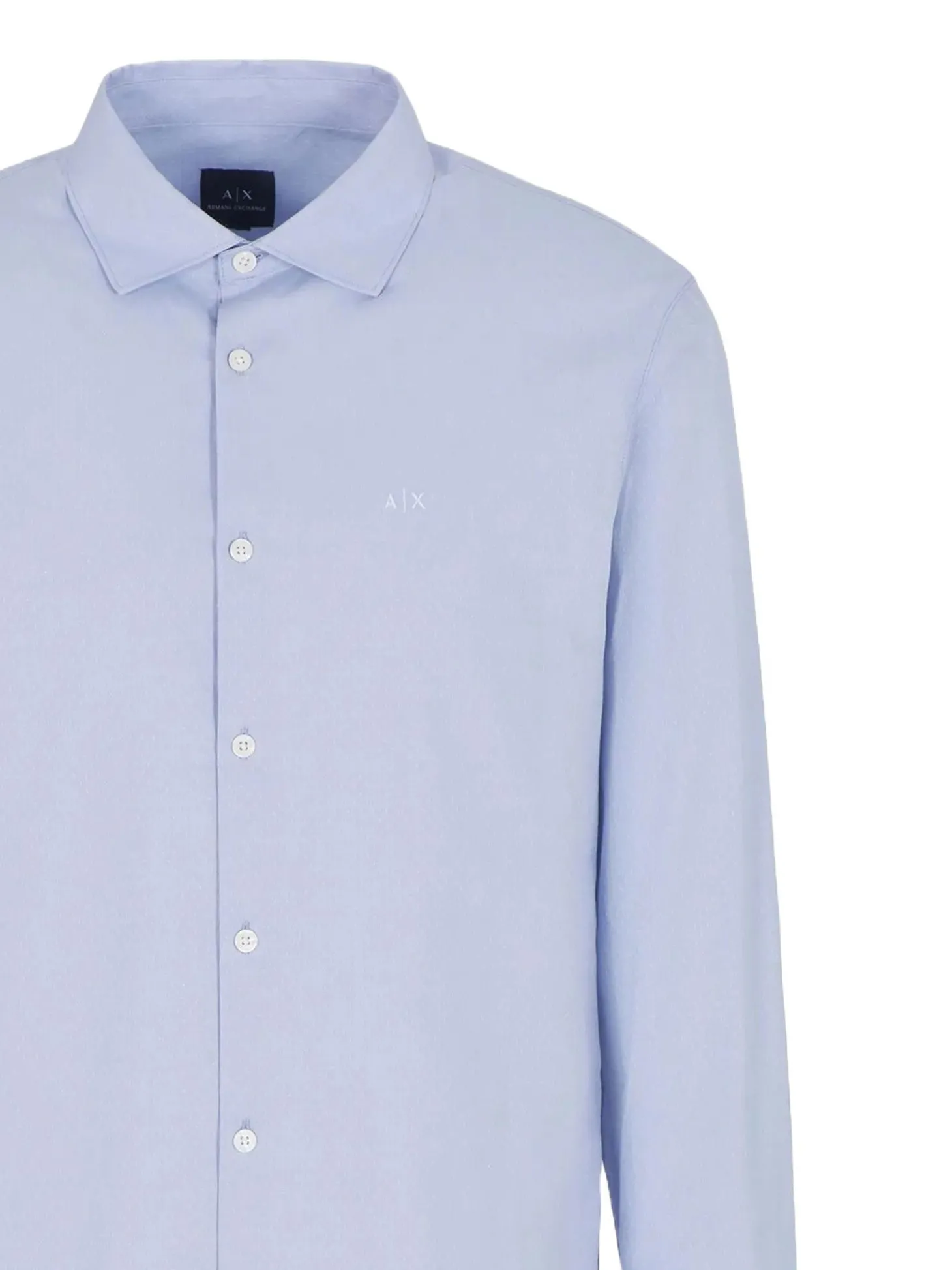 Camicia manica lunga micro dots celeste