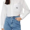 Camicia maniche lunghe crop bianca