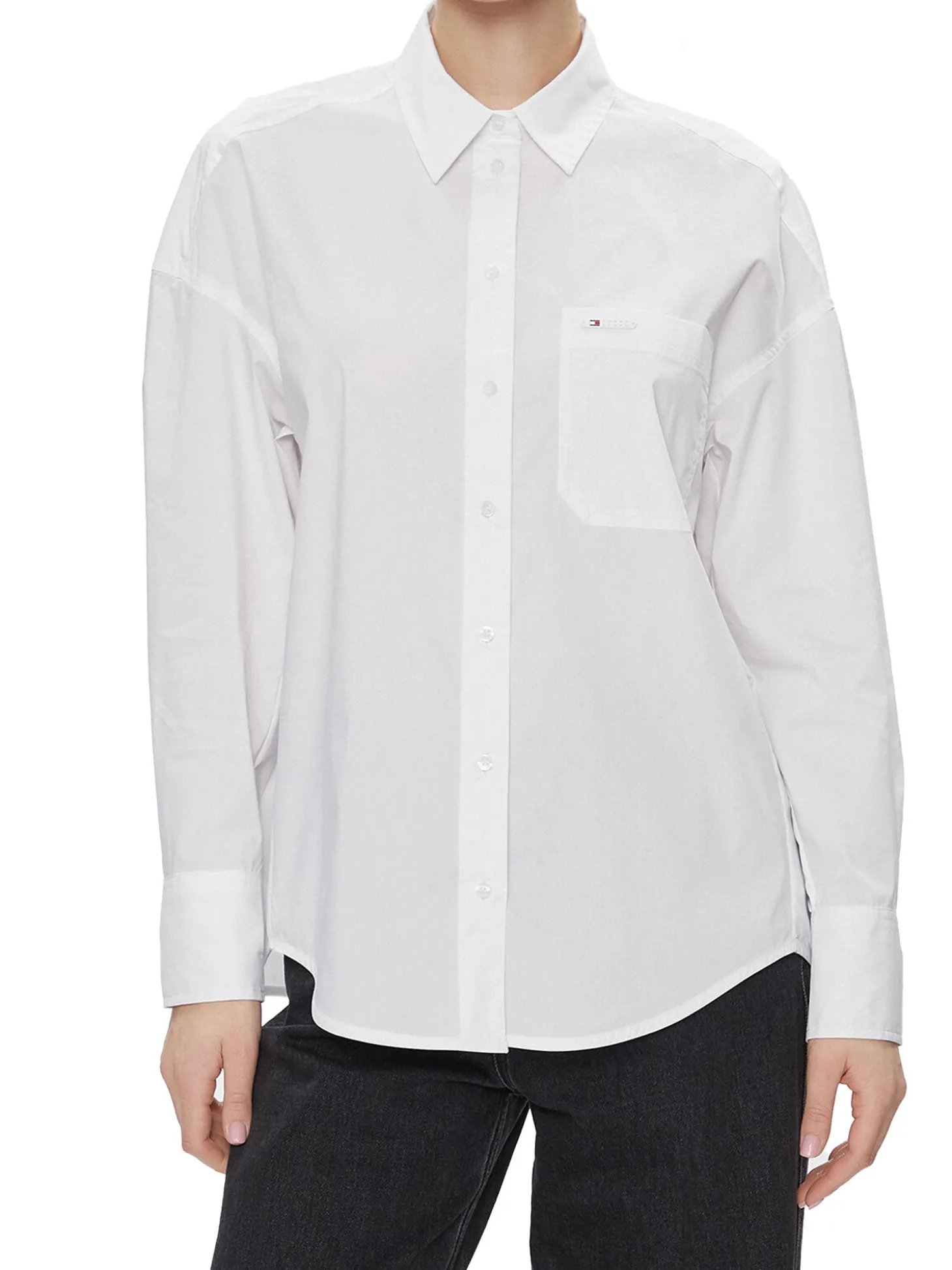 Camicia maniche lunghe oversize bianca