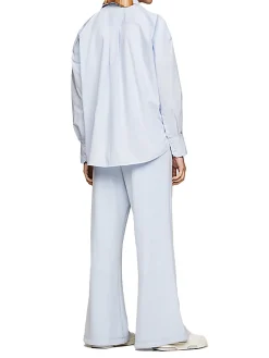 Camicia maniche lunghe oversize celeste