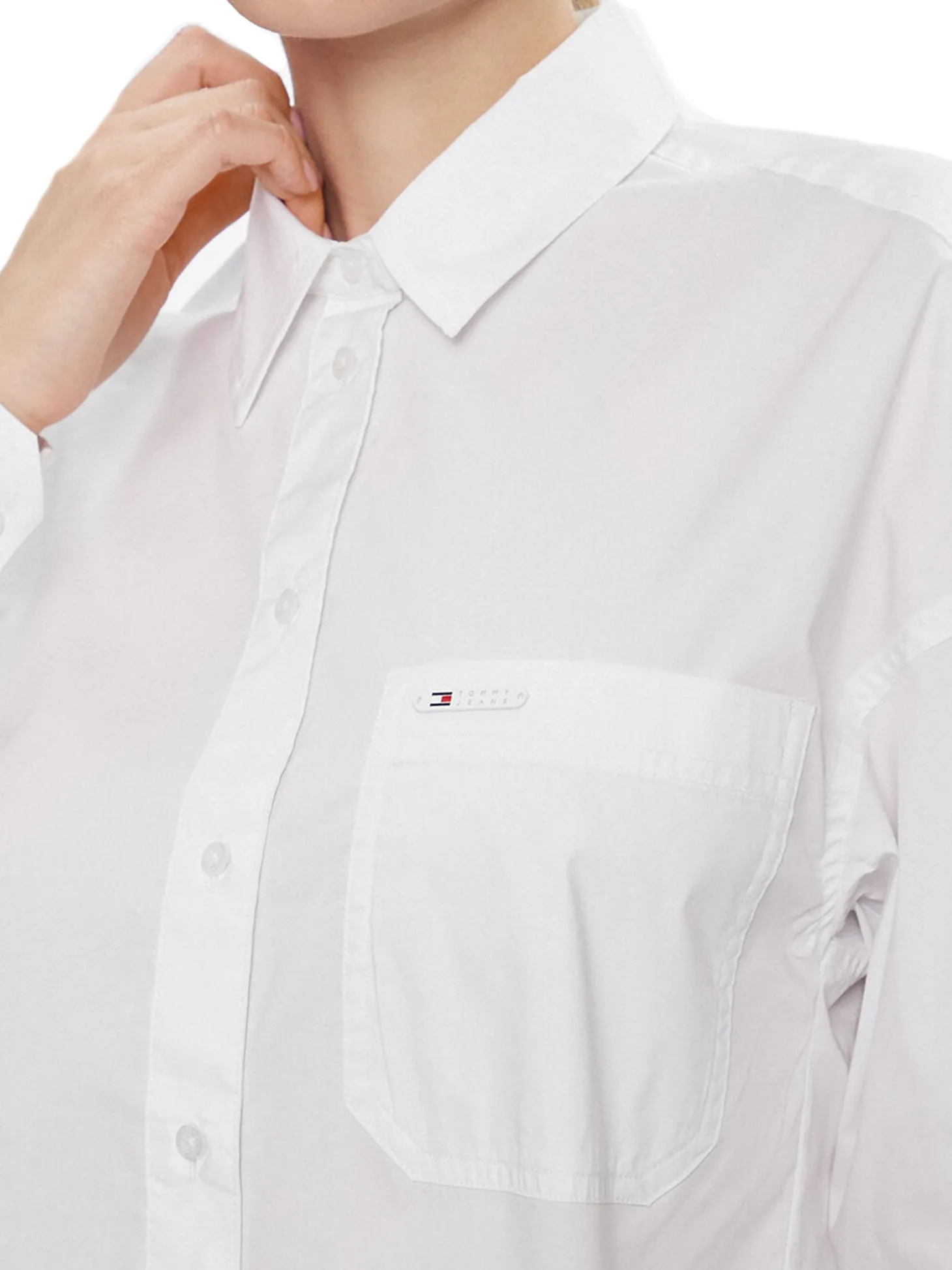 Camicia maniche lunghe oversize bianca