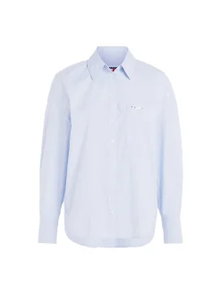 Camicia maniche lunghe oversize celeste