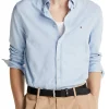 Camicia Oxford slim fit in piqué celeste
