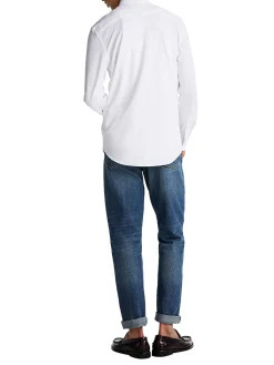 Camicia Oxford slim fit in piqué bianco