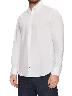 Camicia regular fit in cotone stretch bianco