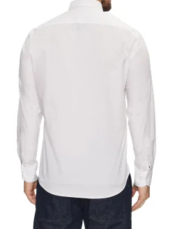 Camicia regular fit in cotone stretch bianco