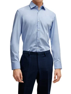 Camicia slim fit con collo Italiano