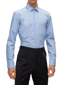 Camicia slim fit con collo Italiano