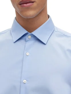 Camicia slim fit con collo Italiano