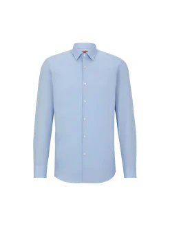 Camicia slim fit con collo Italiano