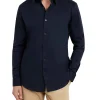 Camicia Sunset cotone con logo ricamato sul petto blu