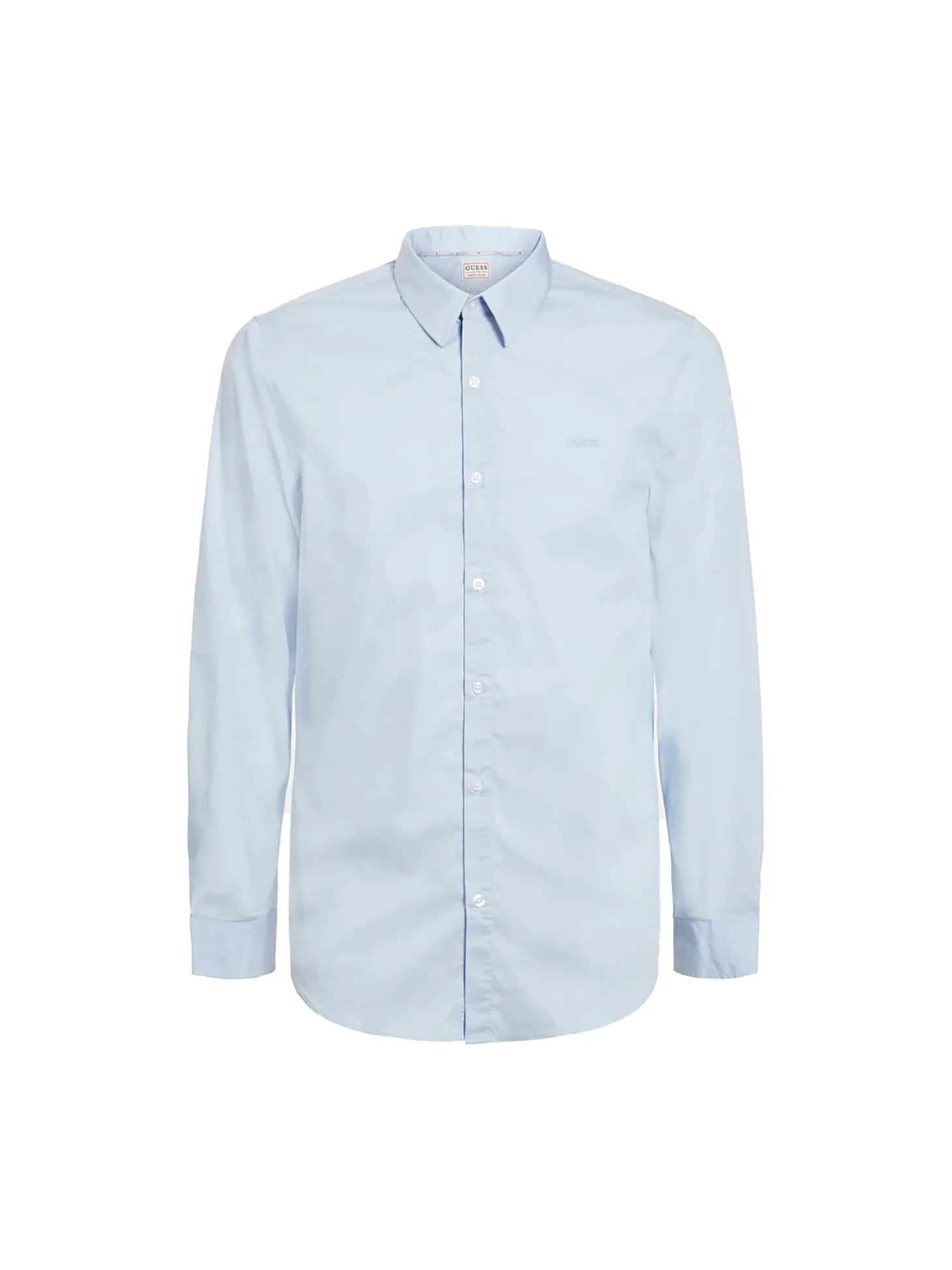 Camicia Sunset cotone con logo ricamato sul petto celeste