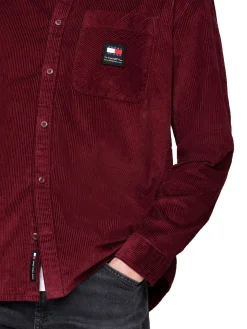 Camicia TJM in velluto a coste bordeaux