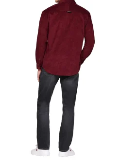 Camicia TJM in velluto a coste bordeaux