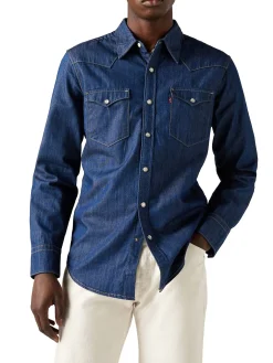 Camicia Western Barstow denim scuro