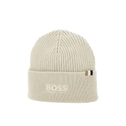 Cappello a coste logo ricamo panna