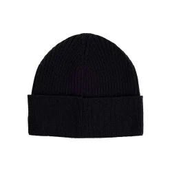 Cappello a coste logo ricamo nero
