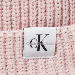 Cappello a costine monogram rosa