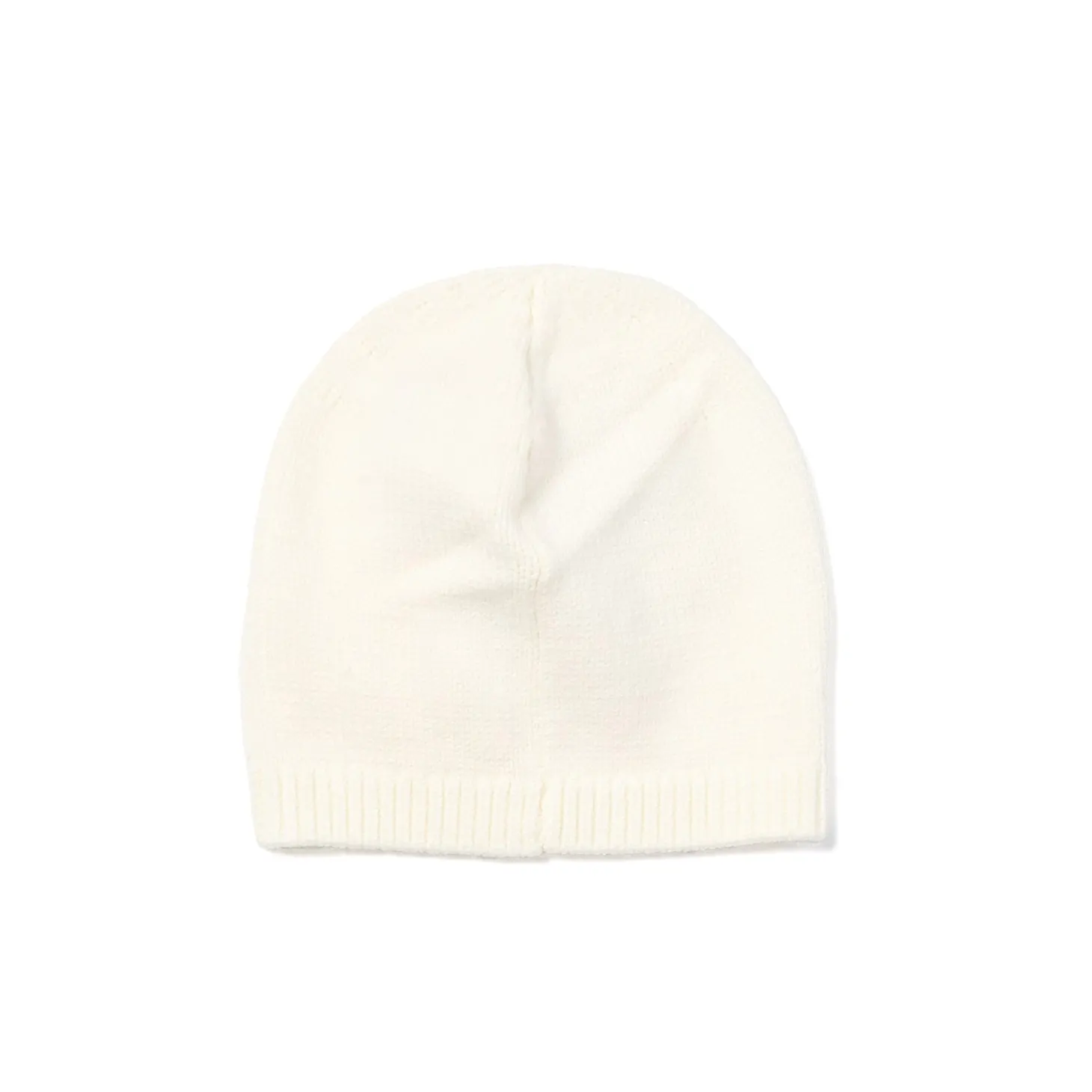 Cappello applicazione fiori in maglia burro